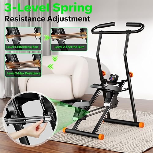 Miniatura 2 de Stair Stepper for Home Gym, 350 lbs Capacity Cardio Machine with Adjustable Height, Non-Slip Pedals, LCD Display, Foldable Design for Full Body