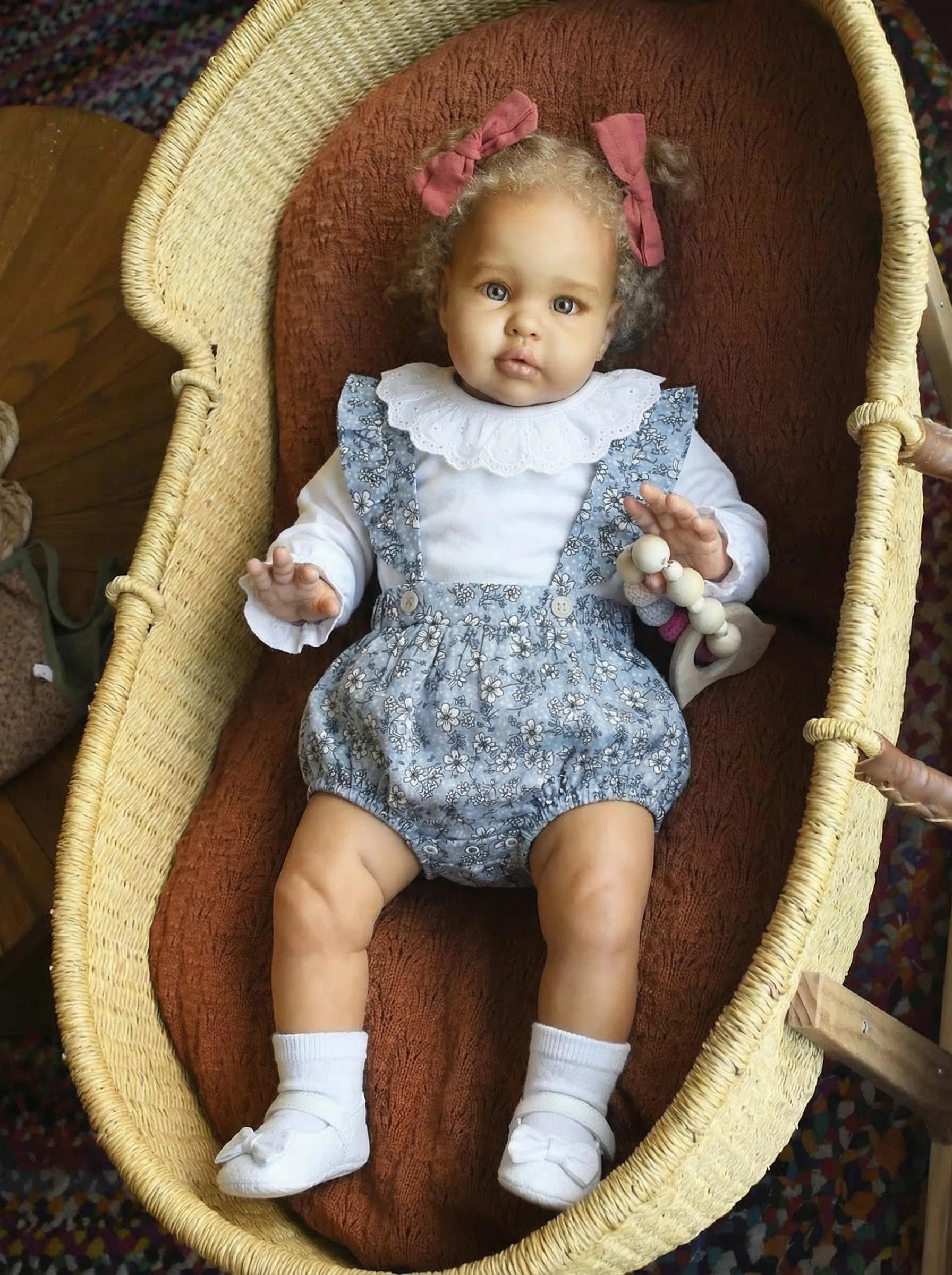 Zero pam 60 CM Big Size Reborn Baby Dolls Girl, Mixed Race Vinyl Baby Dolls, Realistic Babys Doll, Newborn Babys Doll With Soft Cloth Body&Vinyl Limbs, Real Life Babies with Accessories for Kids 3+