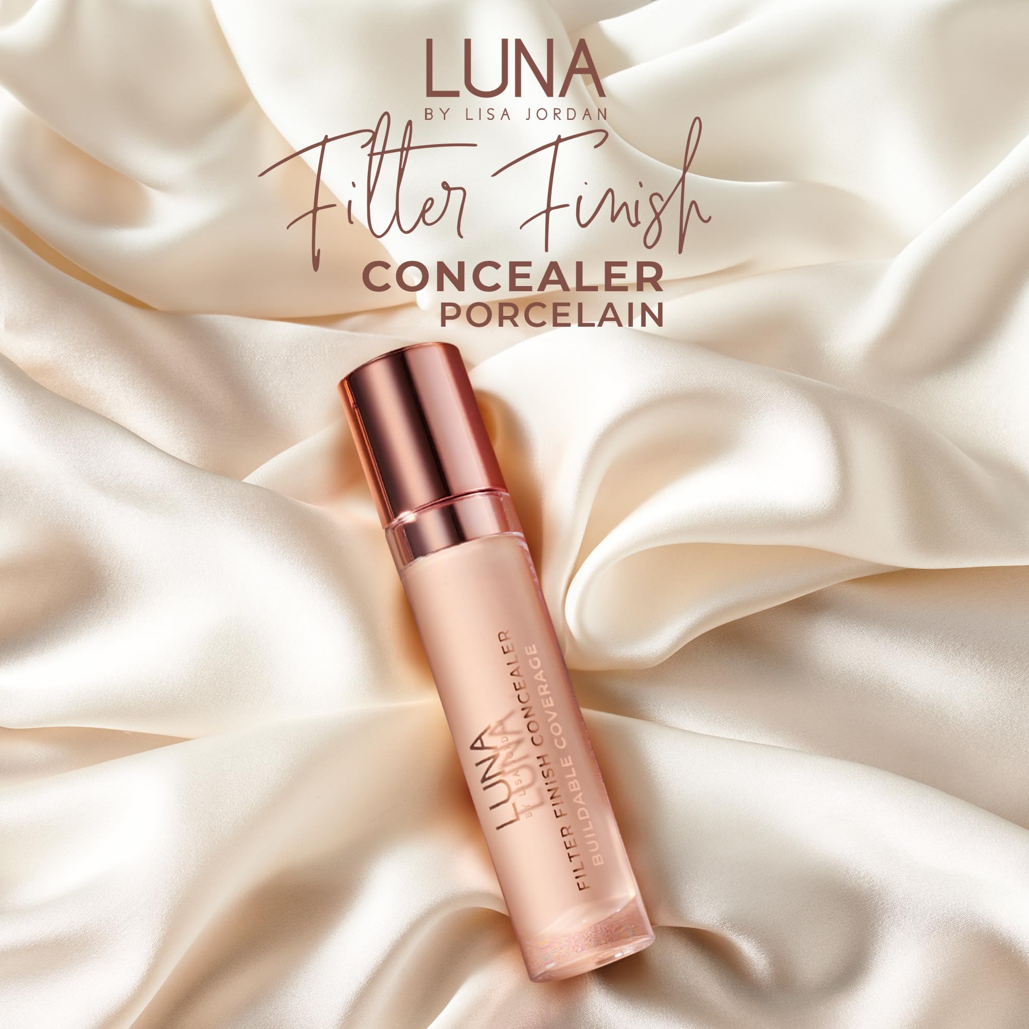 LUNA Filter Finish Concealer in PORCELAIN Shade, Hydrating Cream Concealer Contains Vitamin E, Hyaluronnic Acid and Glycerin - Image 2