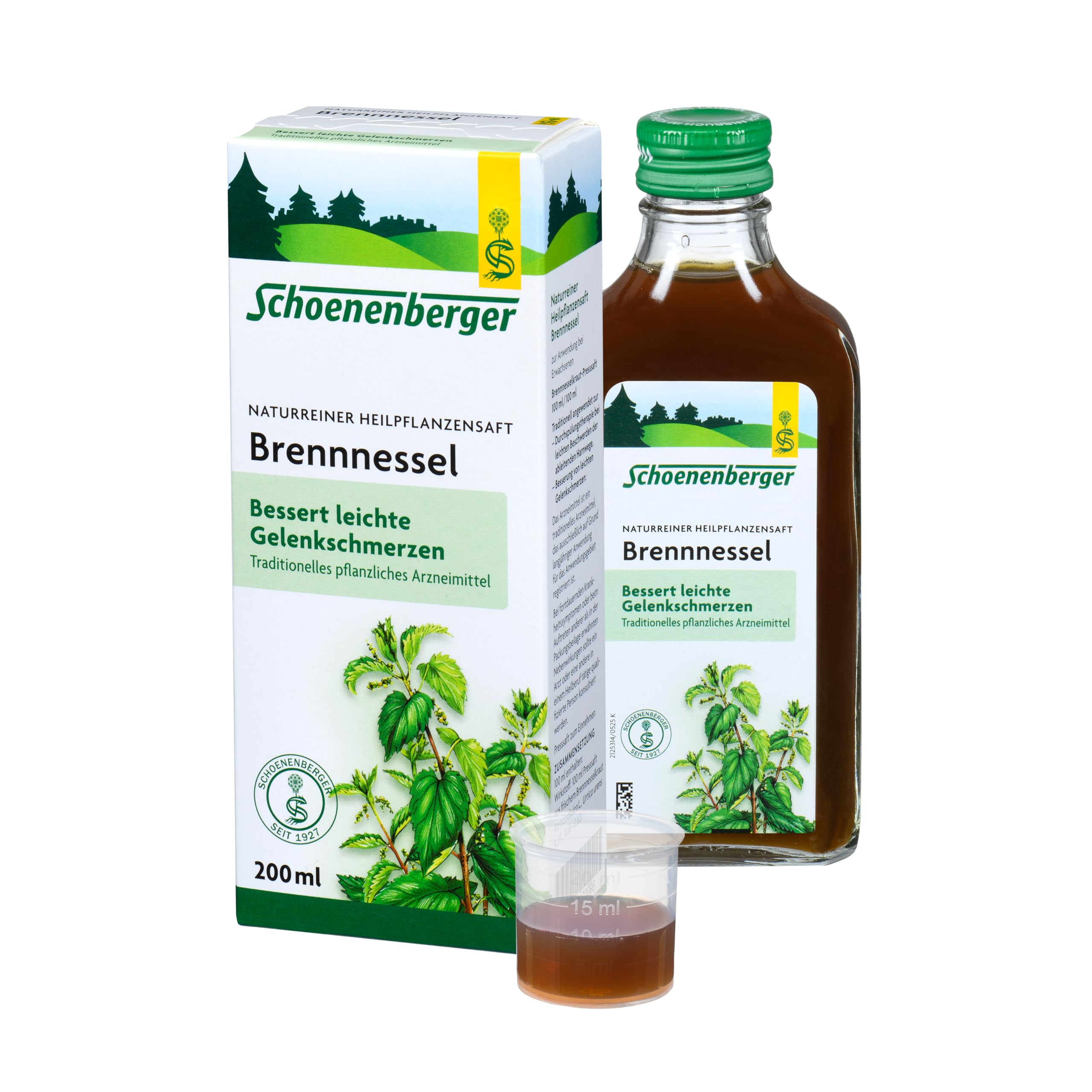 Salus - Jugo Natural de Ortiga - Complemento Alimenticio - 200 ml - Tiene un Efecto Purificador del Organismo y Mejora el Apecto de la Piel - Elaborado con Hierba Fresca de Ortiga