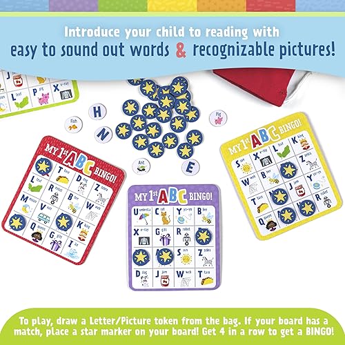 Miniatura 3 de Hills of Stonebury Mi primer juego de bingo ABC para aprendizaje del alfabeto, reconocimiento de palabras de letras y vista, a partir de 4 años, 2 a