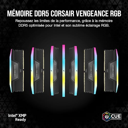 CORSAIR Vengeance RGB DDR5 96Go (2 x 48Go) Jusqu'à 6000MHz Intel RAM - 2