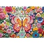 HUADADA Jigsaw Puzzles for Adults 1000 Pieces, Butterfly Flower Letter on Back Interlock Perfectly No Dust, Home Decors Family Challenge Toys for Men Women Elders Seniors (27.5x19.6), 1:1 Poster