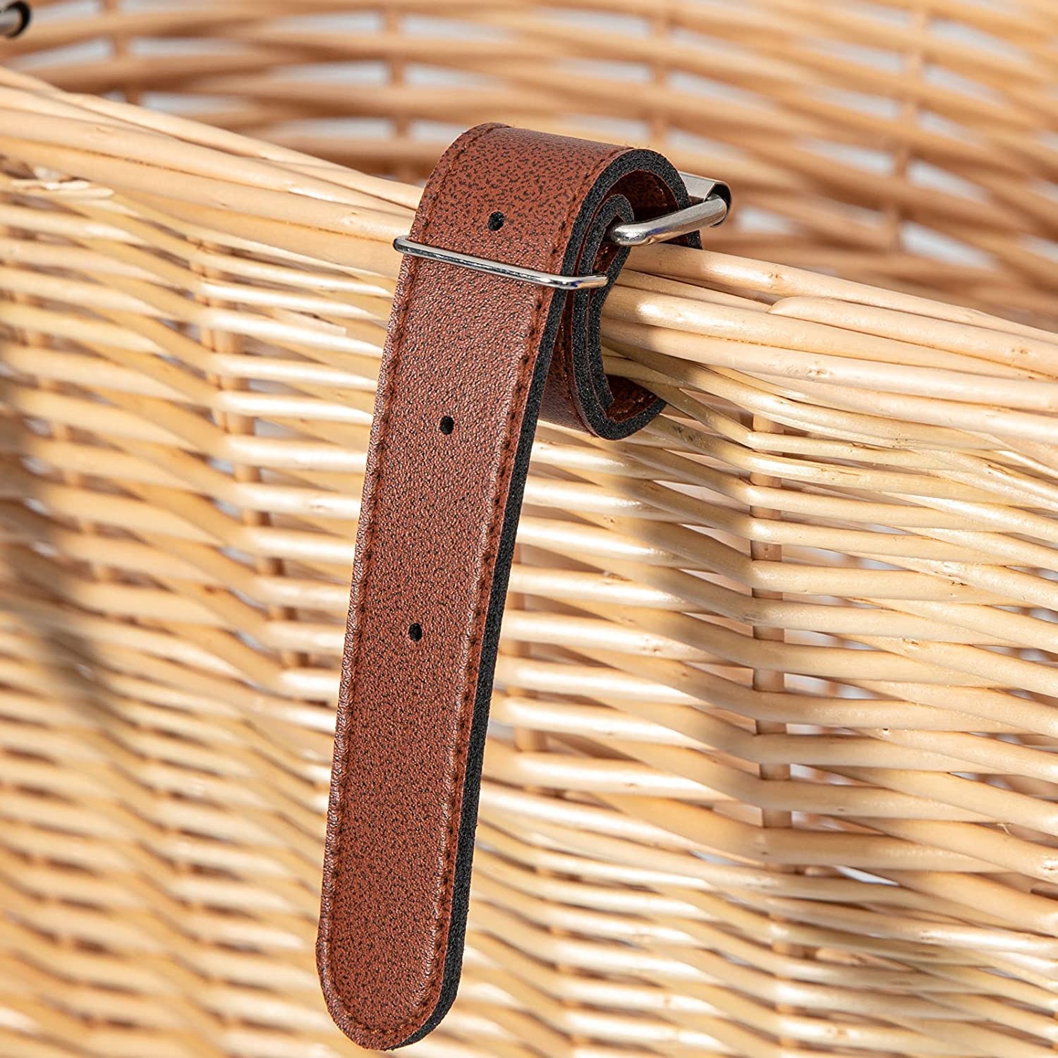 Wicker Cesta de Bicicletas en Forma de D Cesta de Bicicletas Delanteras Cinturón Impermeable para Adultos, marrón ¿qué.