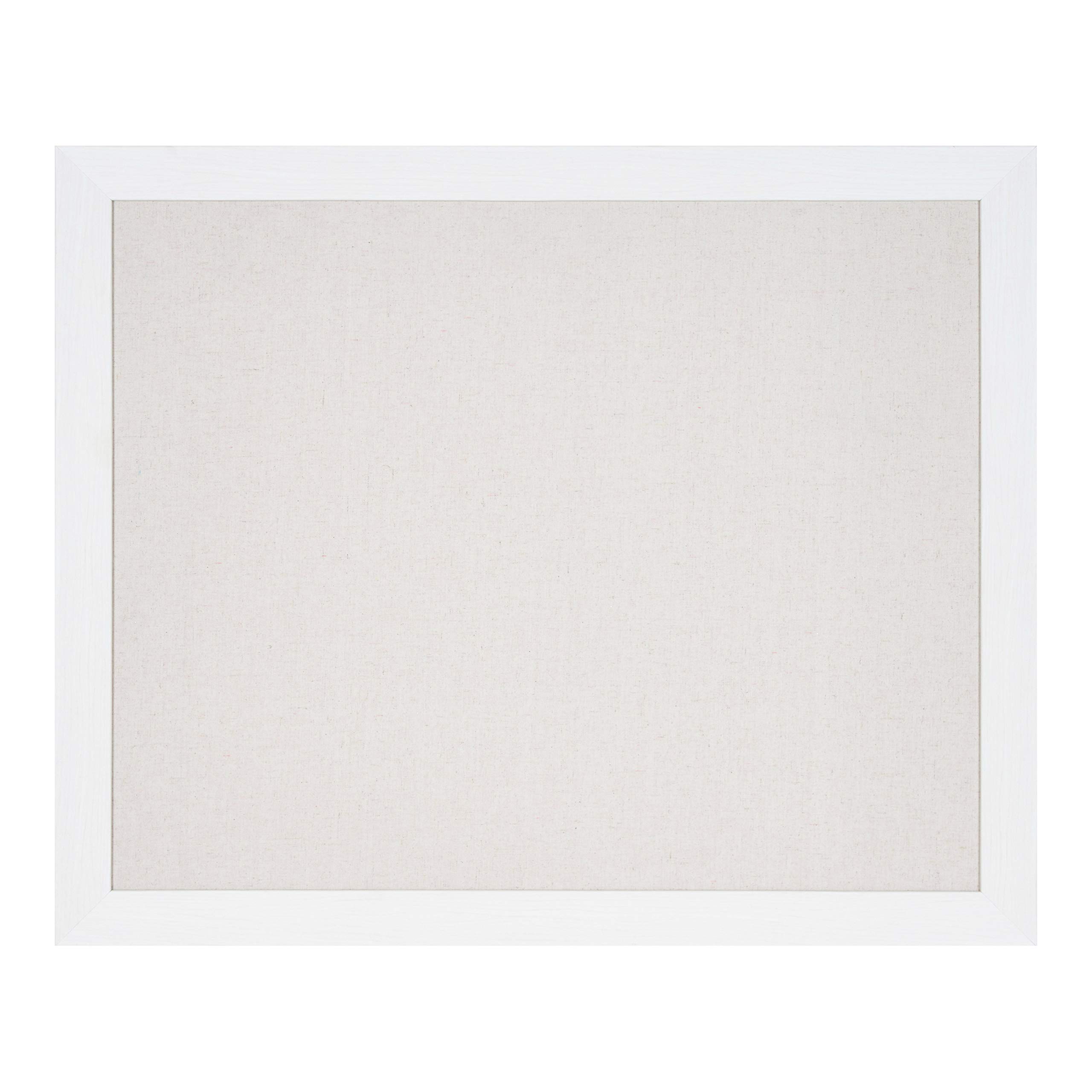 DesignOvation Beatrice Pinnwand, gerahmt, Leinen, 68 x 83 cm, Weiß