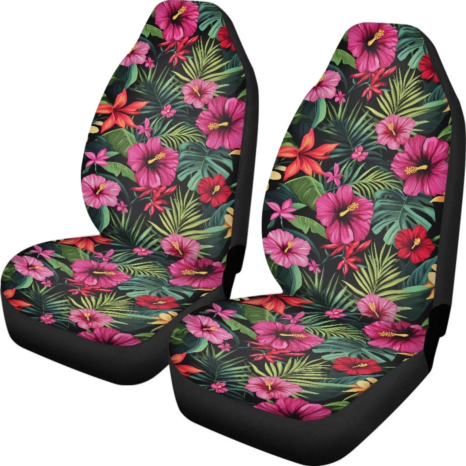 Photo 1 of Dreaweet Car Seat Covers for Women Hawaiian Flowers Car Accessories Interior 2 Piece Washable Universal Front Seat Covers for Car SUV Trucks Vehicle Seat Cover for Carseat Protection