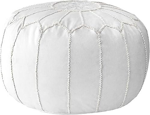 Miniatura 3 de nuLOOM Puf otomano clásico marroquí relleno de piel sintética