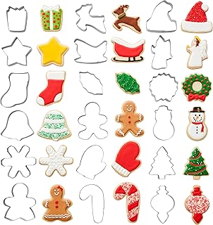 Wilton Holiday Shapes Metal Christmas Cookie Cutter Set, 18-Piece