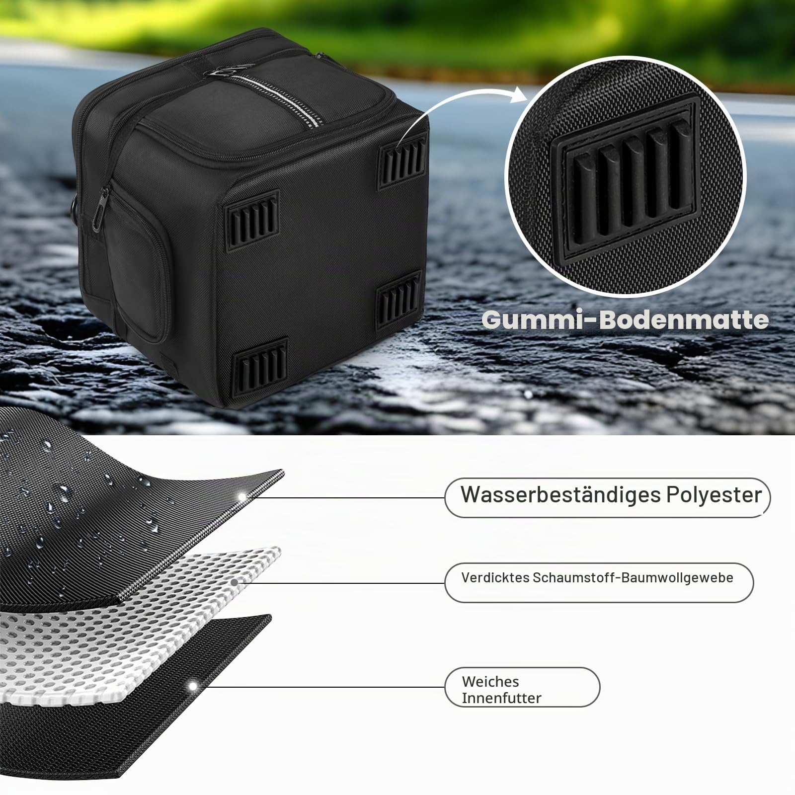 Tragetasche kompatibel mit ECOFLOW River 3/River 3 Plus tragbare Kraftstation, Aufbewahrungstasche mit verstellbarem Schulterriemen, weiche Abdeckung mit Reißverschluss, Taschen für Ladekabel