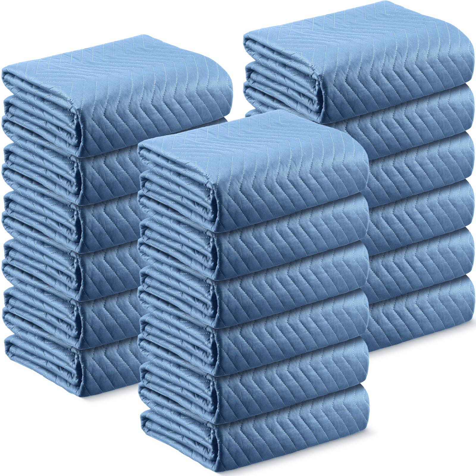 Weysat 18 Pcs Moving Blankets Bulk Packing Blankets 72" x 40" Shipping Furniture Pad Furniture Moving Packing Blanket Furniture Moving Pads for Protecting Furniture and Shipping Supplies, Blue