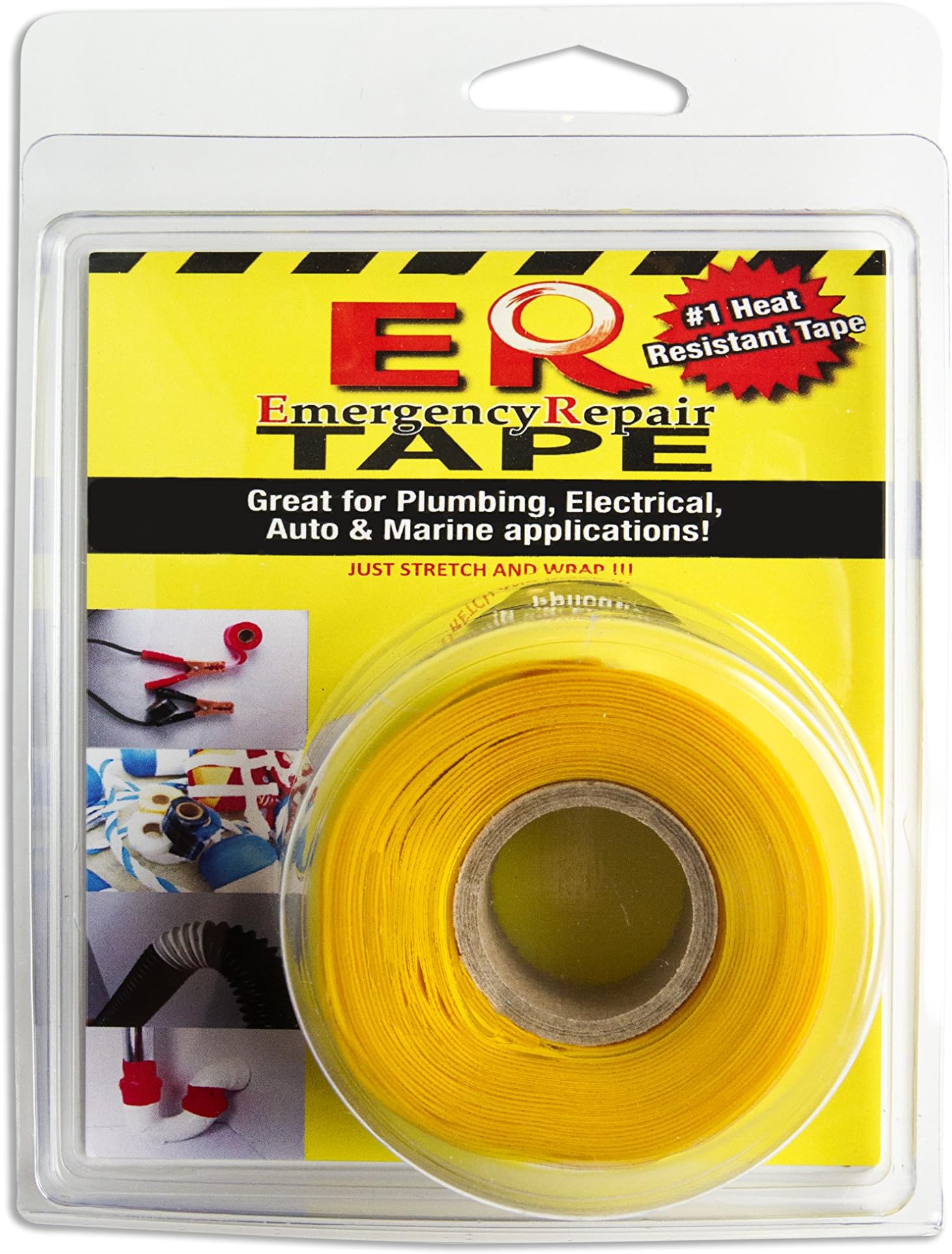 ER Tape: Self-Fusing Silicone Tape, DIY Wrap-It/Repair-It, Yellow 1" x 12' x 0.020"(GL20Y676BI)