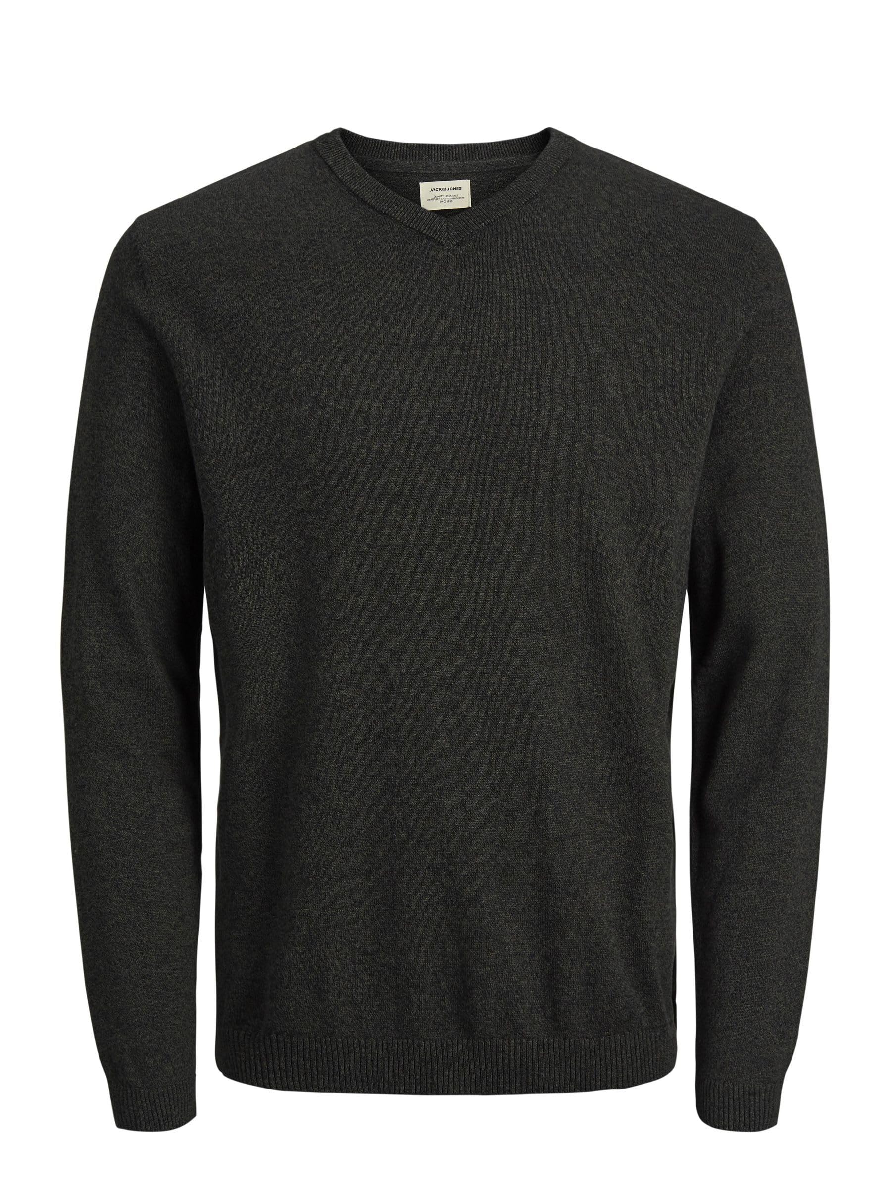 Jack & Jones Men's Jjebasic Knit V-Neck Noos Pullover - Green - XX-Large