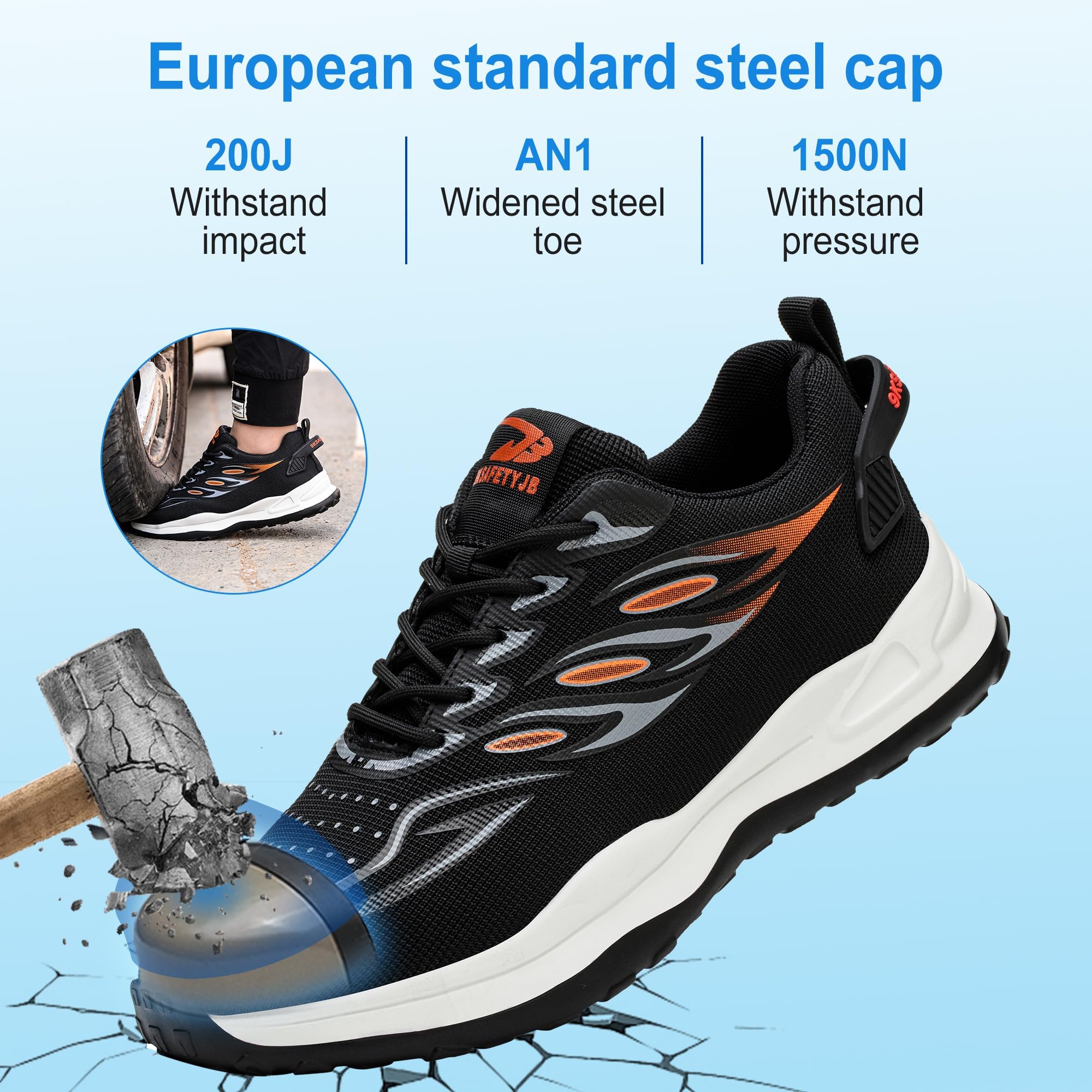 Scarpe Antinfortunistiche Uomo Donna Comode Sportive da Lavoro con Punta in Acciaio 36-46EU