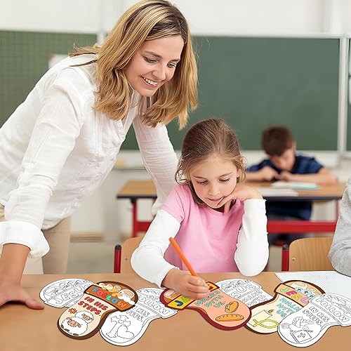 Miniatura 5 de Dvbonike 24 piezas de manualidades de escuela dominical para niños, colorea tu propio Jesús camina con nosotros, kit de manualidades cristianas,