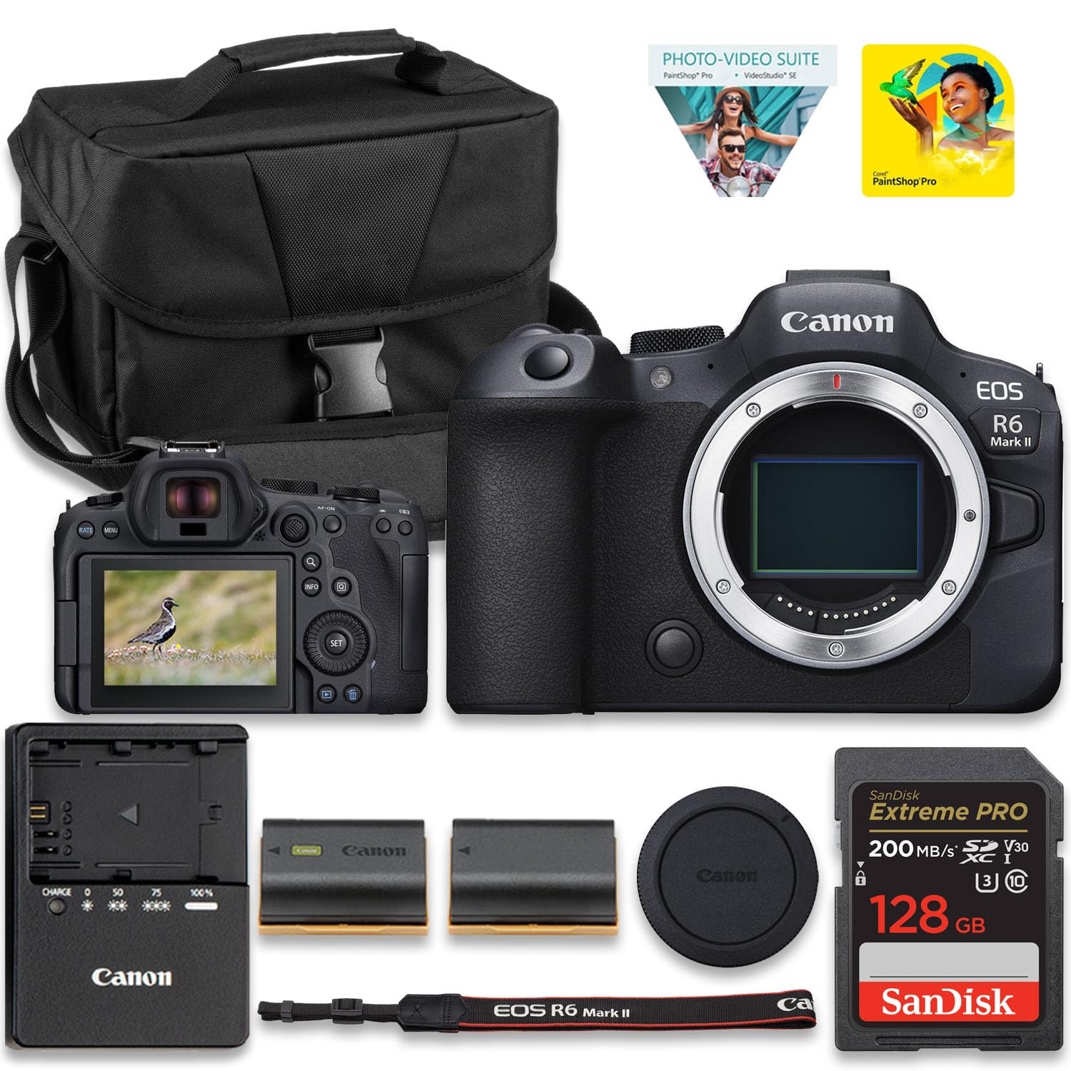 Canon EOS R6 Mark II Mirrorless Camera (Body Only) 24.2MP Full-Frame CMOS Sensor, 4K 60p Video, Dual Pixel CMOS AF II | Fast Continuous Shooting + 128GB Card + Camera Case-picture-13