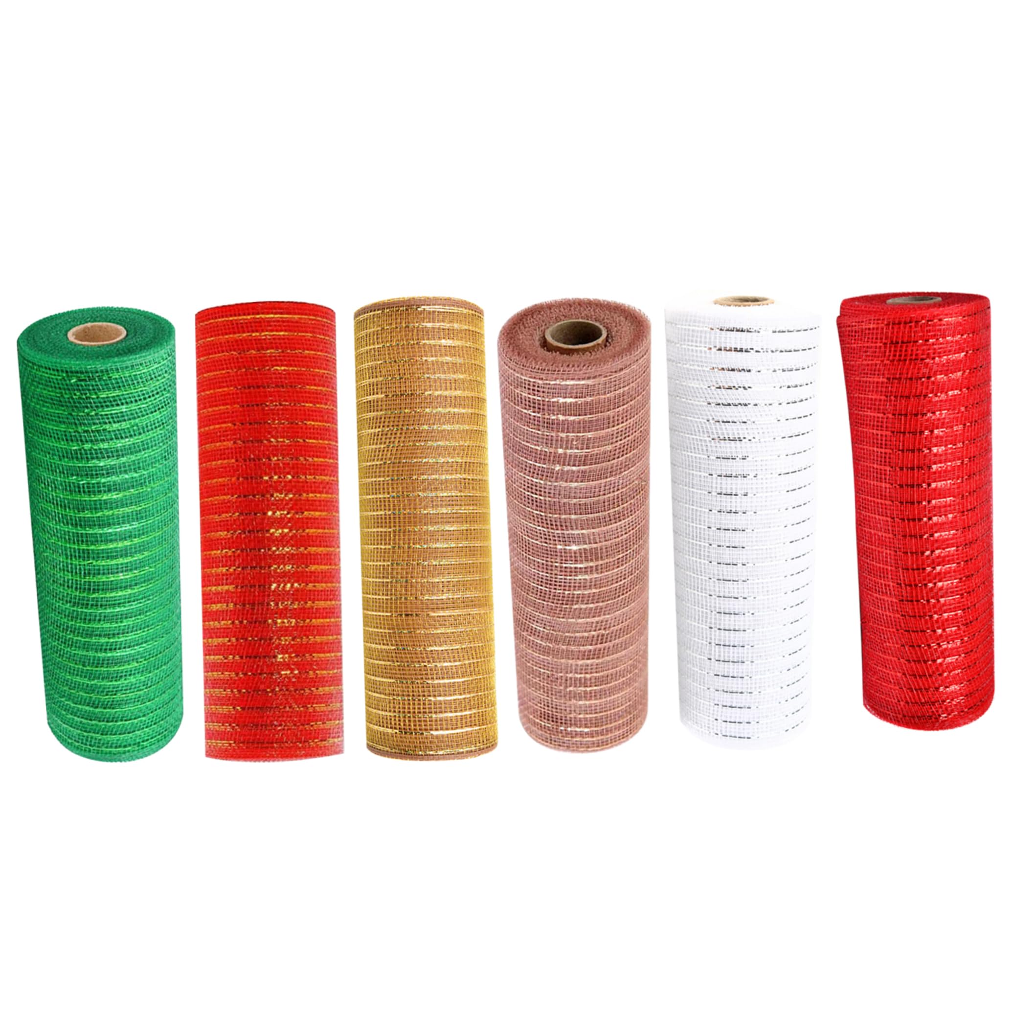 Fita Arvore De Natal Cinta De Malla, Suministros De Corona De Malla  Decorativa, Malla Decorativa Roja Y Blanca De 10 Pulgadas, Malla Navideña  Para Hacer Coronas, Lazos, Bricolaje, Guirnaldas, Paquete De 4, image size:2073x2073