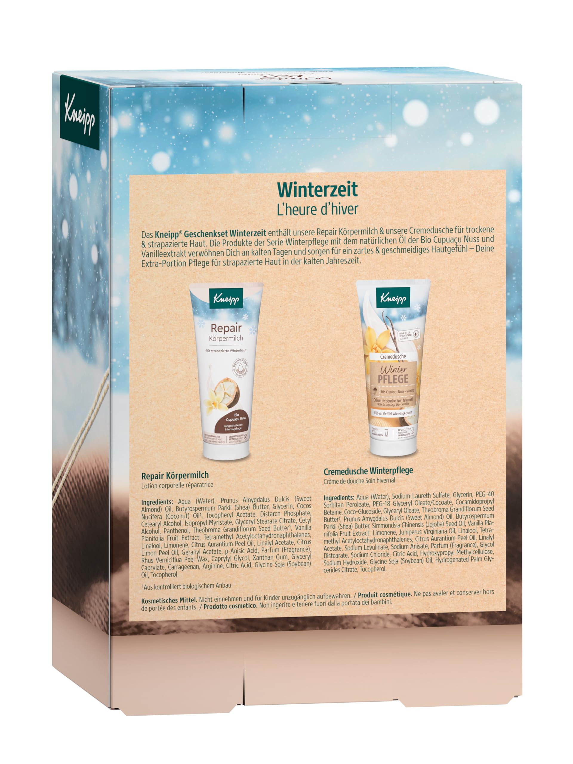 Kneipp Zestaw upominkowy Winterzeit - pielęgnacja dla zniszczonej skóry zimowej - 2 x 200 ml