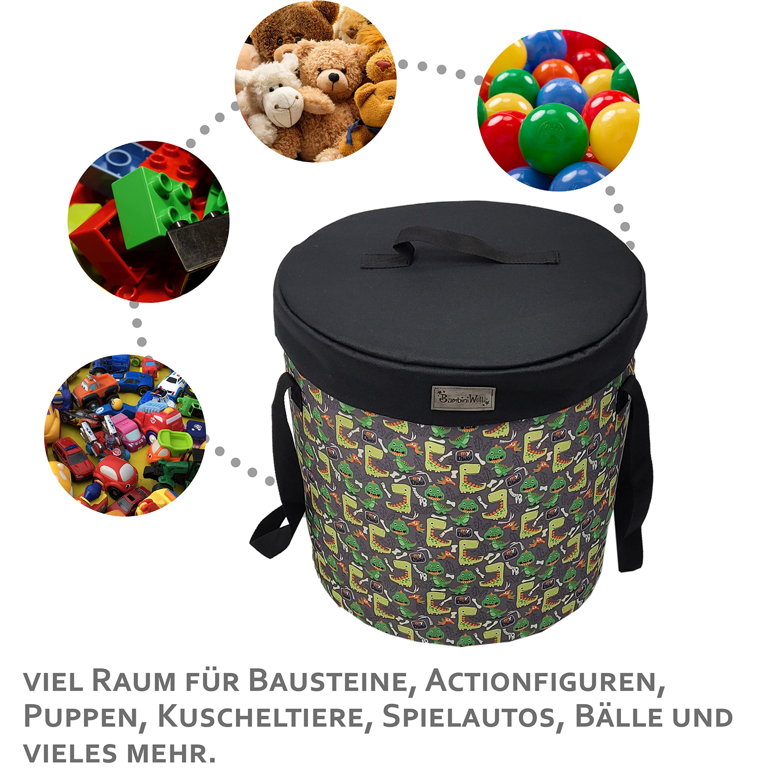 BAMBINIWELT Worek Sprzątania dla Dzieci, Koc Zabawy, Torba Przechowywania Zabawek, Mata Zabawy (Model 37)