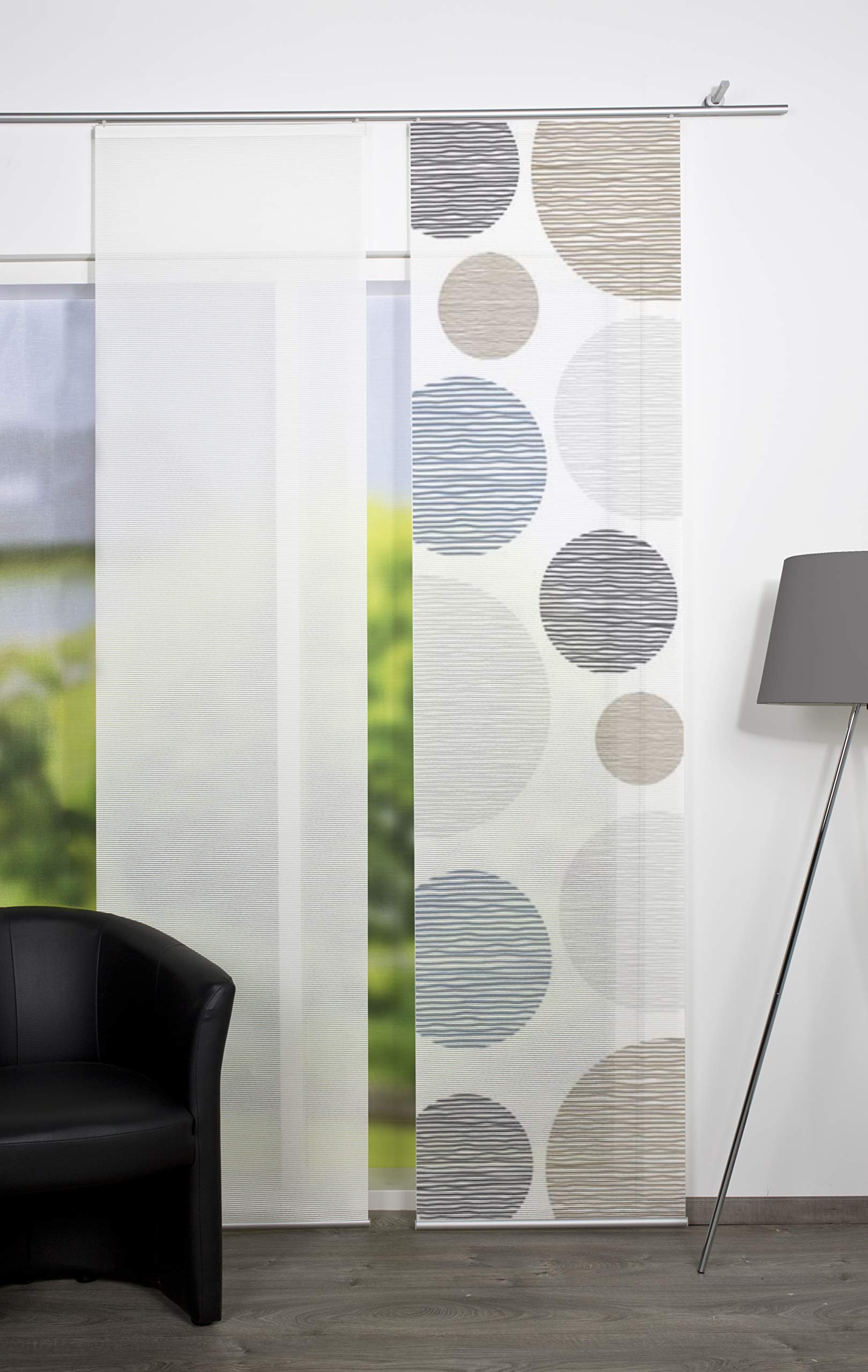 Home Fashion 87533-760 Borden Panneau Japonais Polyester Stone 245 x 60 cm