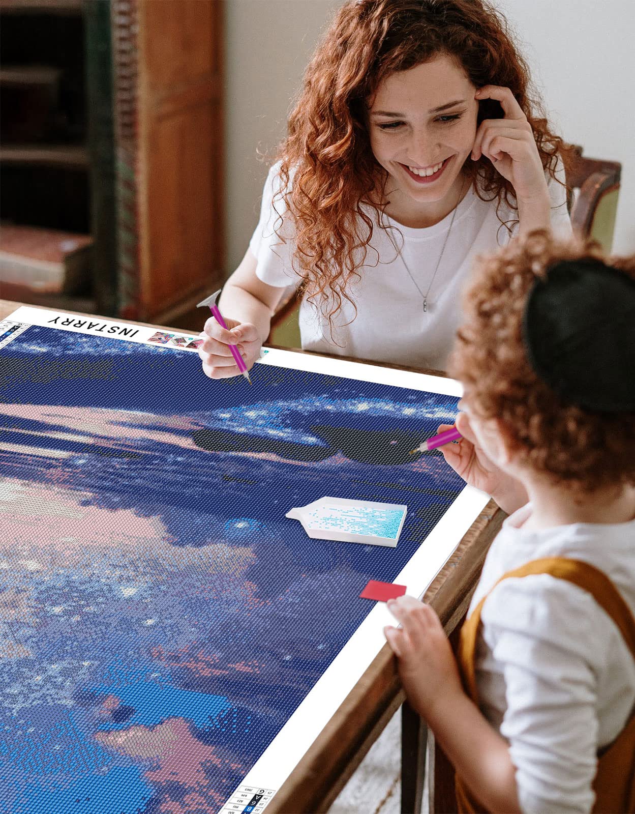 5D Diamant Painting Wald Wasserfall | 80x40 Cm Großformat | Full Drill Diamant Bild