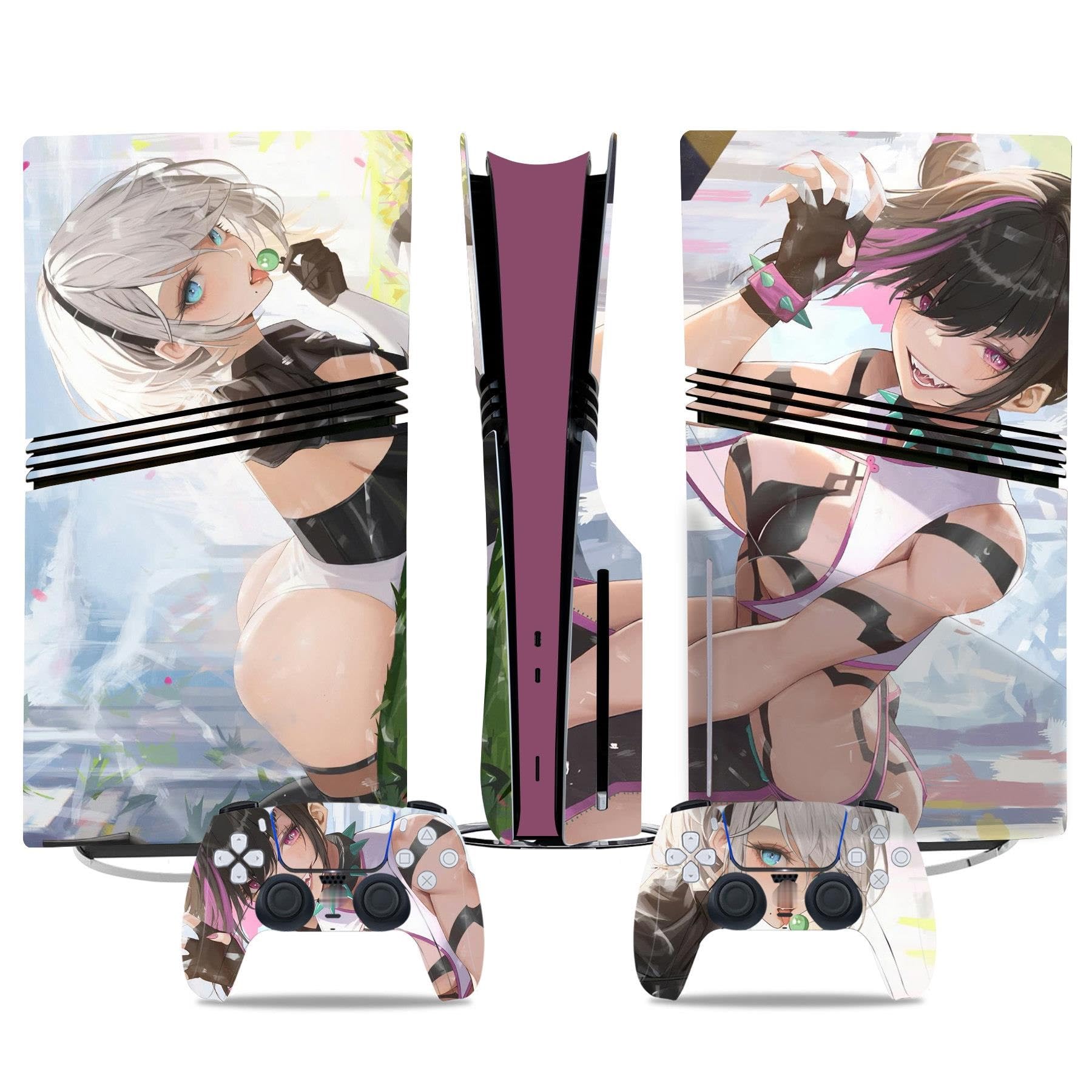 Kein Schäumen Für PS5 Pro Skin Disc Edition & Für PS5 Pro Skin Digital Edition Konsole Und Controller Vinyl Cover Skins Wraps Kratzfest Kompatibel 73778 Blasenfrei(Digital Edition)