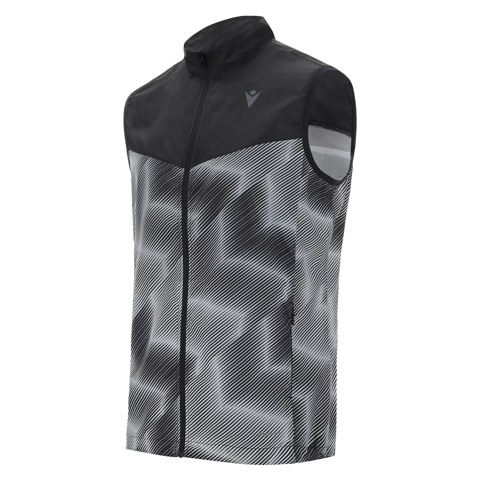 Macron Run Chinook Scb Dennis W-breaker Gilet Wht/Blk Optical Pr Antivento Uomo