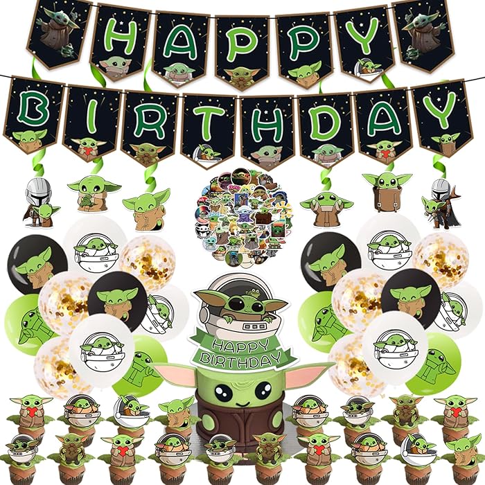 Buy 106Pcs Baby Yoda Birthday Party decorations, Yoda Theme Party