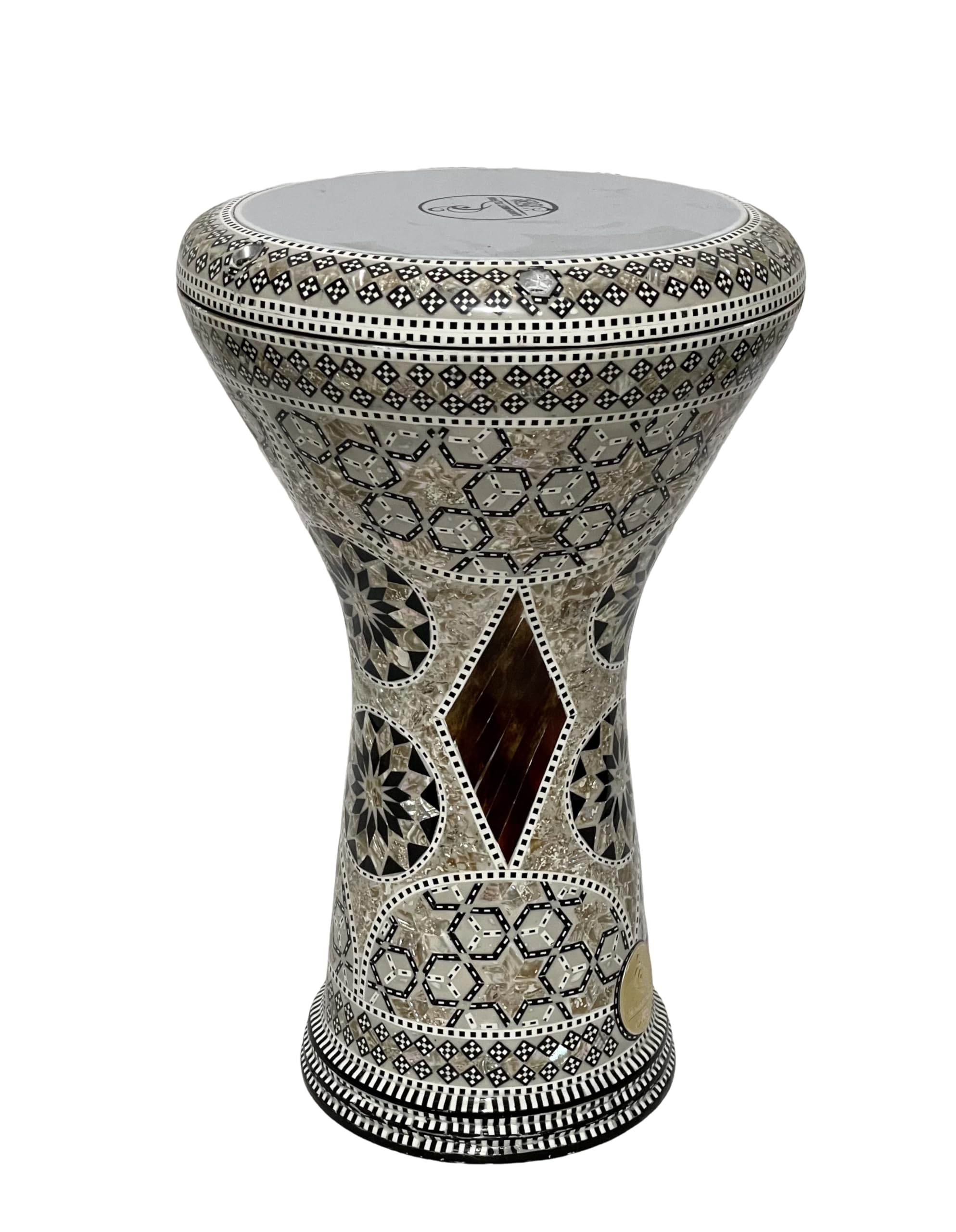 Novità Gawharet El Fan 17" Drum Darbuka tabla doumbek strumento musicale in madreperla egiziano fatto a mano con borsa (Sea Star 43,2 cm)