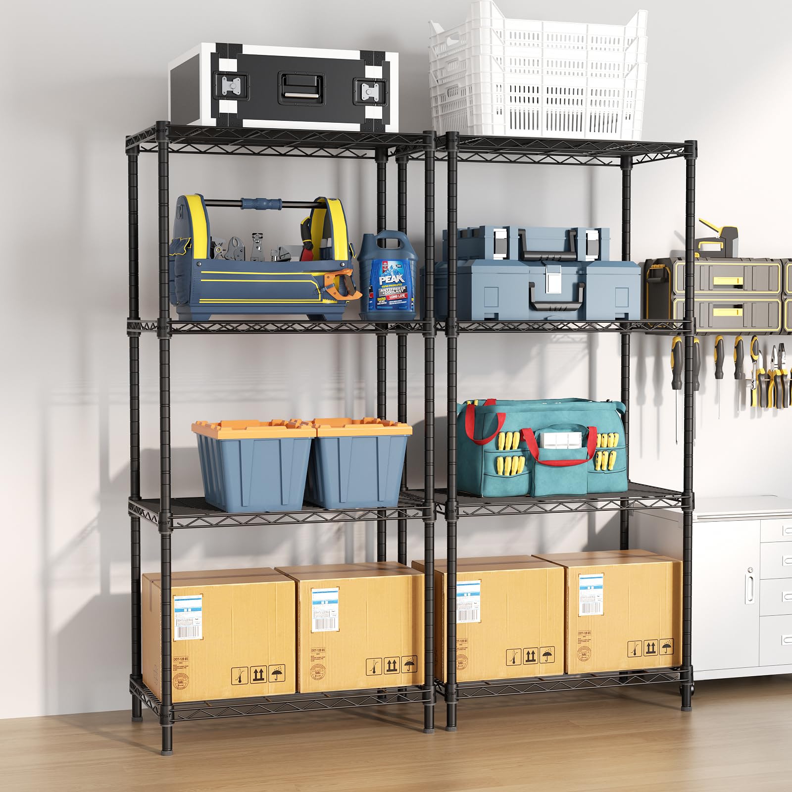 Golpart Estanterias Almacenaje, Estante Ajustable de 4 Niveles