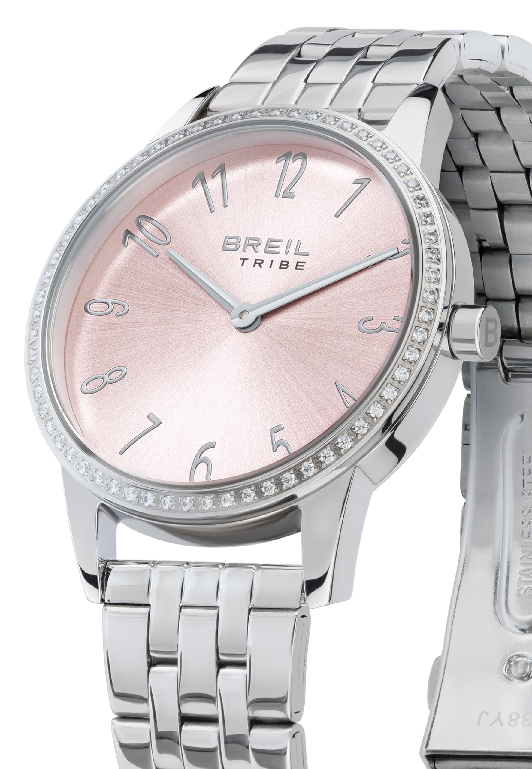 Breil, Collezione Twinkle Sky, Orologio Donna Elegante, Cronografo Donna in Acciaio, Quadrante Blu Sunray con Lucenti Cristalli, Chiusura Déployante Regolabile, Resistente all'Acqua