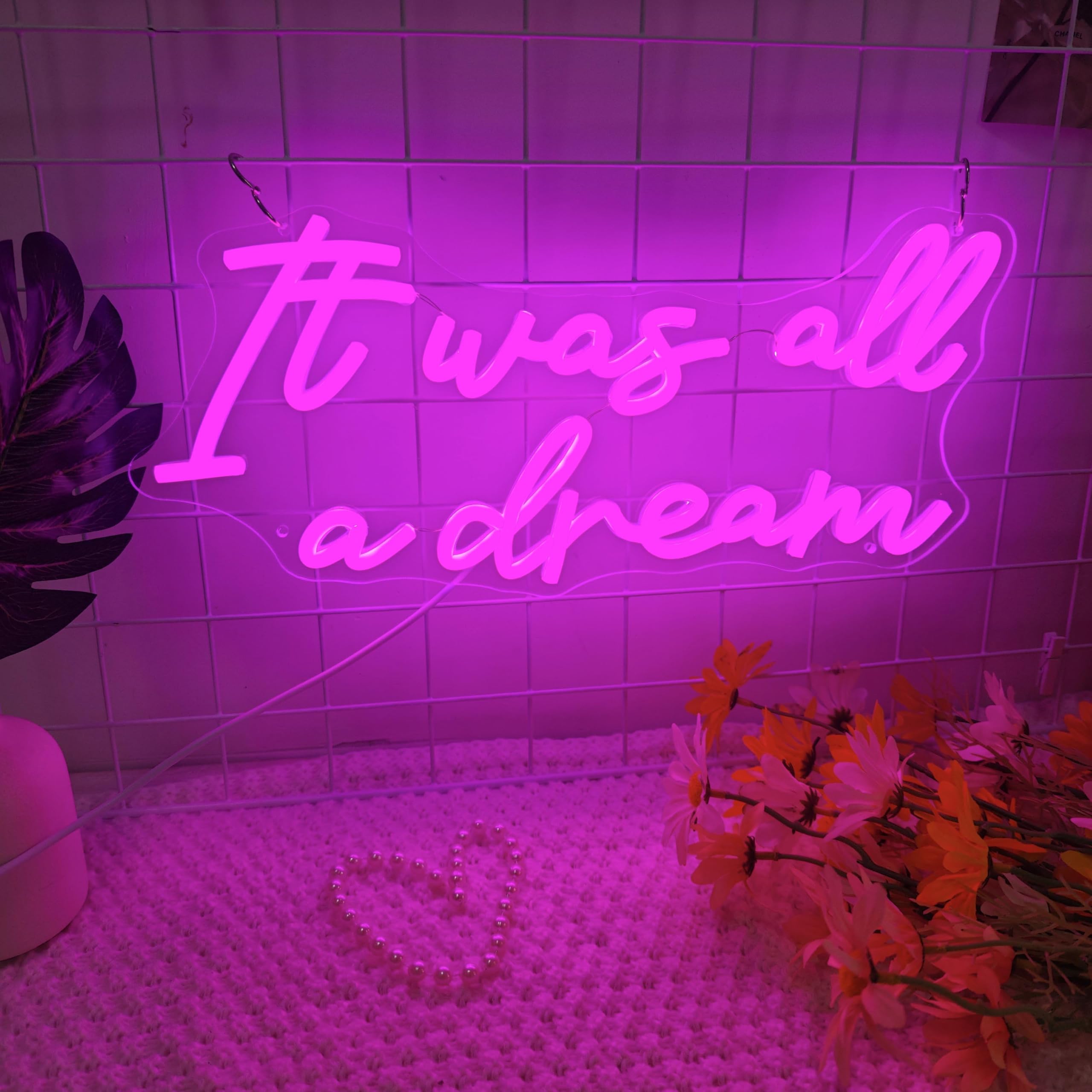 It Was All A Dream, luci al neon alimentate tramite USB, decorazione da parete, decorazione da parete a LED, per compleanni, matrimoni, feste, camera da letto, soggiorno, bar, Natale, soggiorno