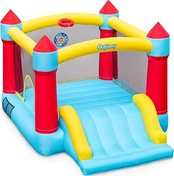 Outfunny Inflatable Bounce House, Blow up Bouncy House for Big Kids 3-12