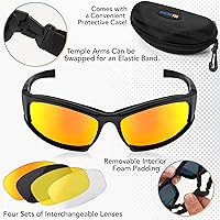 Vista 4 de Venture Pro Outdoors Kit de lentes de seguridad con lentes intercambiables, protección UV antiarañazos, protección ocular de caza para hombres