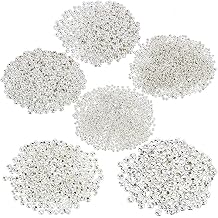 3000 Pcs Silver Plated Smooth Round Metal Beads Spacer Beads Crimp Beads Clamp End Stopper Beads Assorted Size 2-6 mm for Jewelry Making
