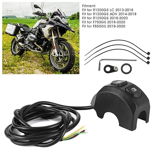 Miniatura 2 de Aramox Interruptor de luz antiniebla para R1200GS / R1250GS / F750GS / F850GS - Botón pulsador, negro, manual