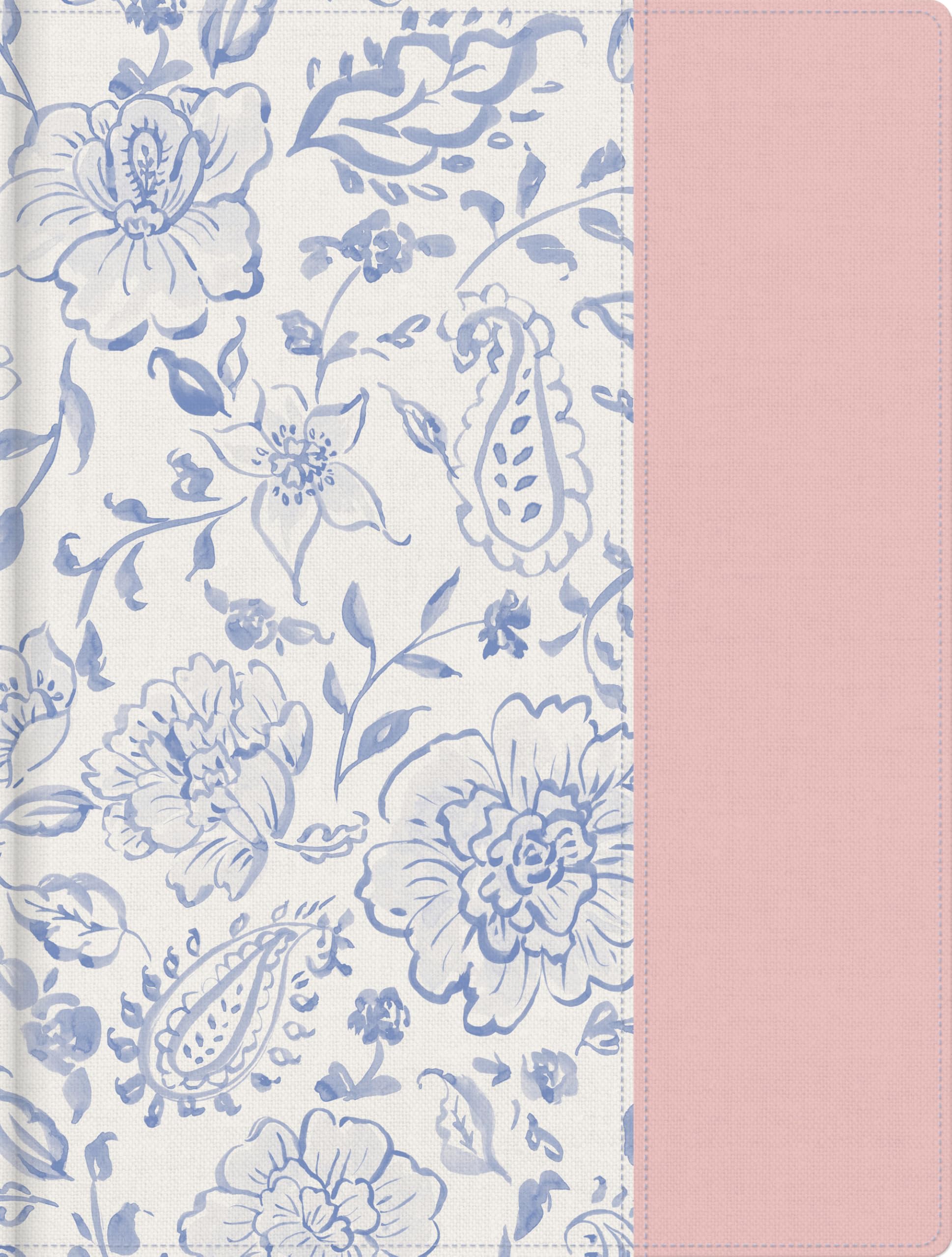 RVR 1960 Biblia de apuntes, rosa/ azul floral, símil piel
