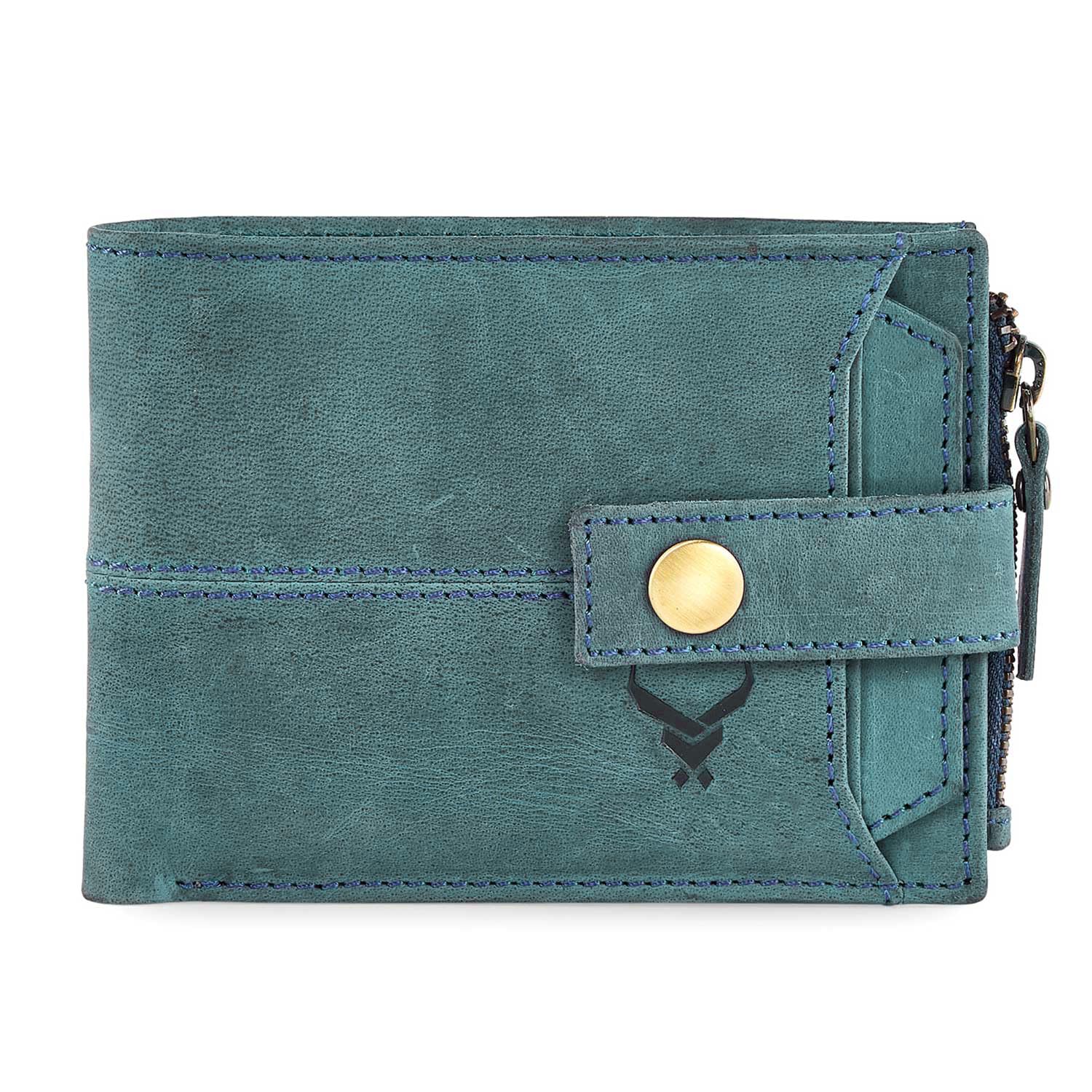 redhorns Genuine Leather Wallet for Men | RFID Protected Mens Wallet with 9 Credit/Debit Card Slots | Slim Hunter Leather Purse for Men (Blue)-picture-16