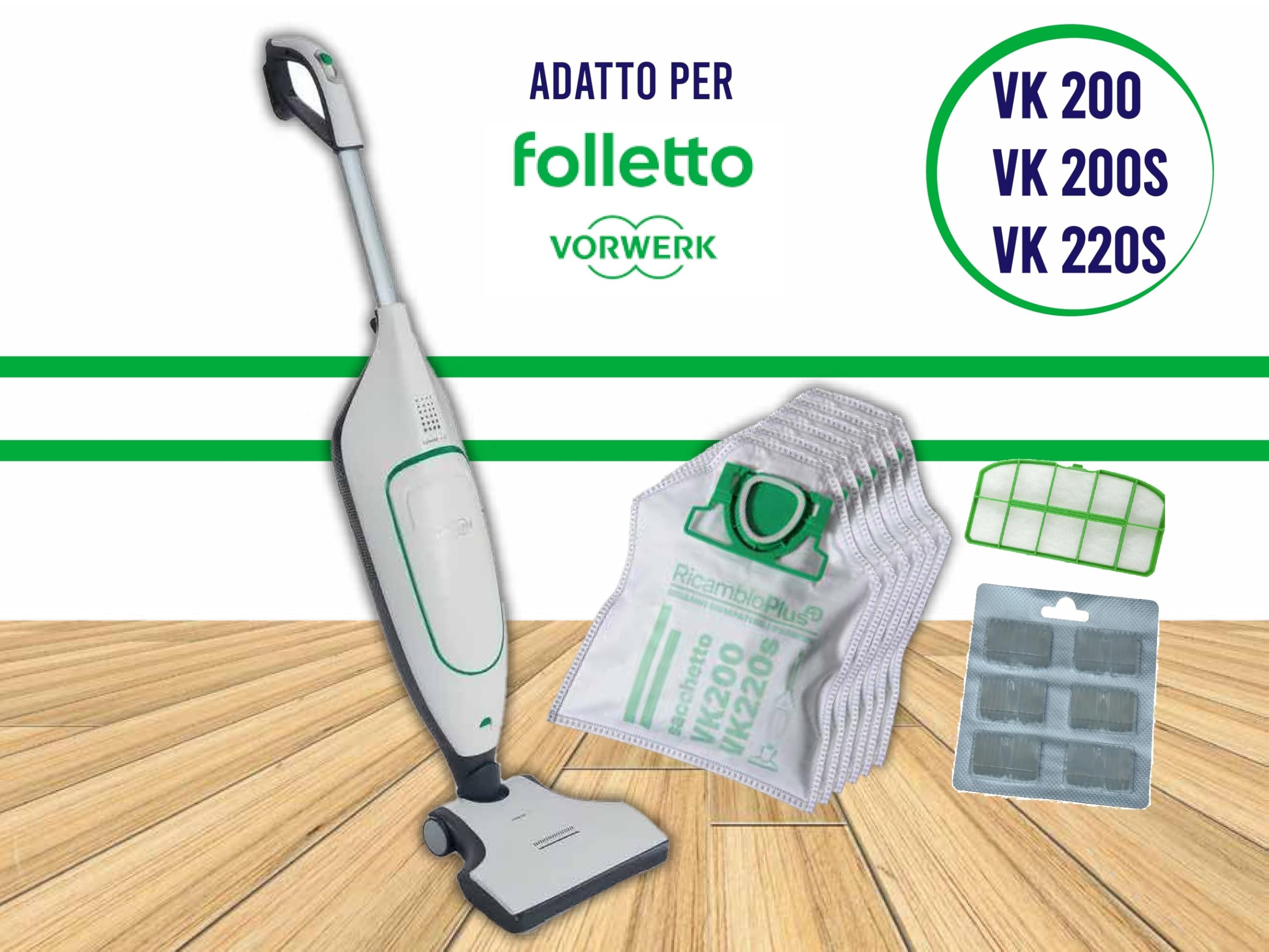 6 Sacchetti Ricambio Per Folletto VK200 E VK220S | Microfibra 5 Strati | Antiacaro - Foto 7