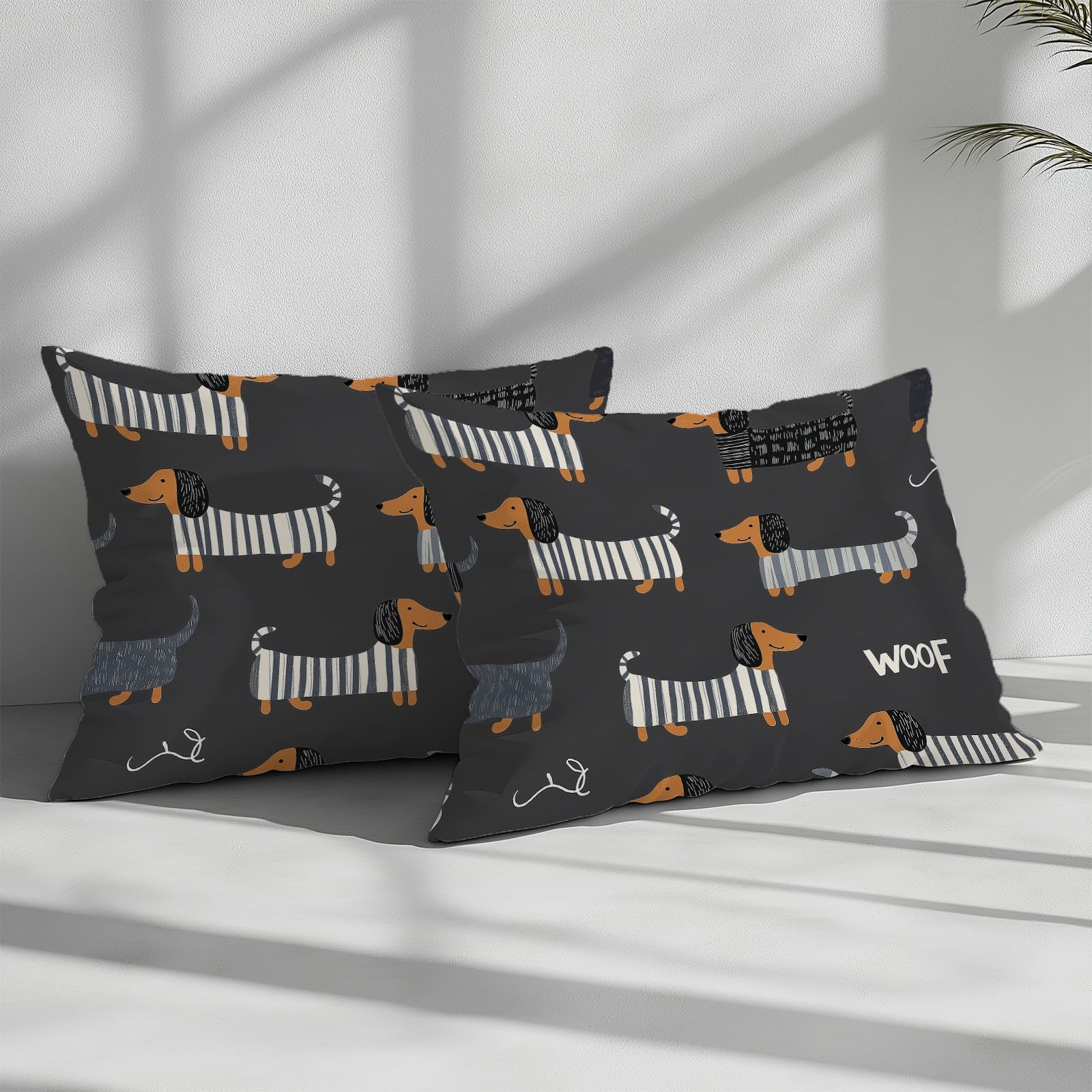 Juegos de Fundas nórdicas Polialgodón Premium Perro Salchicha Funda nórdica Estampada Ultrasuave Reversible Gris carbón 220 x 240 cm Fundas nórdicas Juego de Cama sin Planchado
