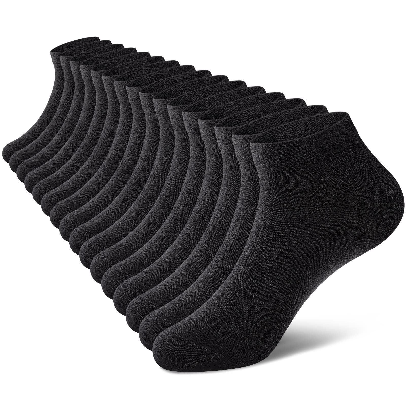 No Show Socks Men, Low Cut Ankle Short Casual Cotton Socks with Non Slip Grips 6-10/11-13