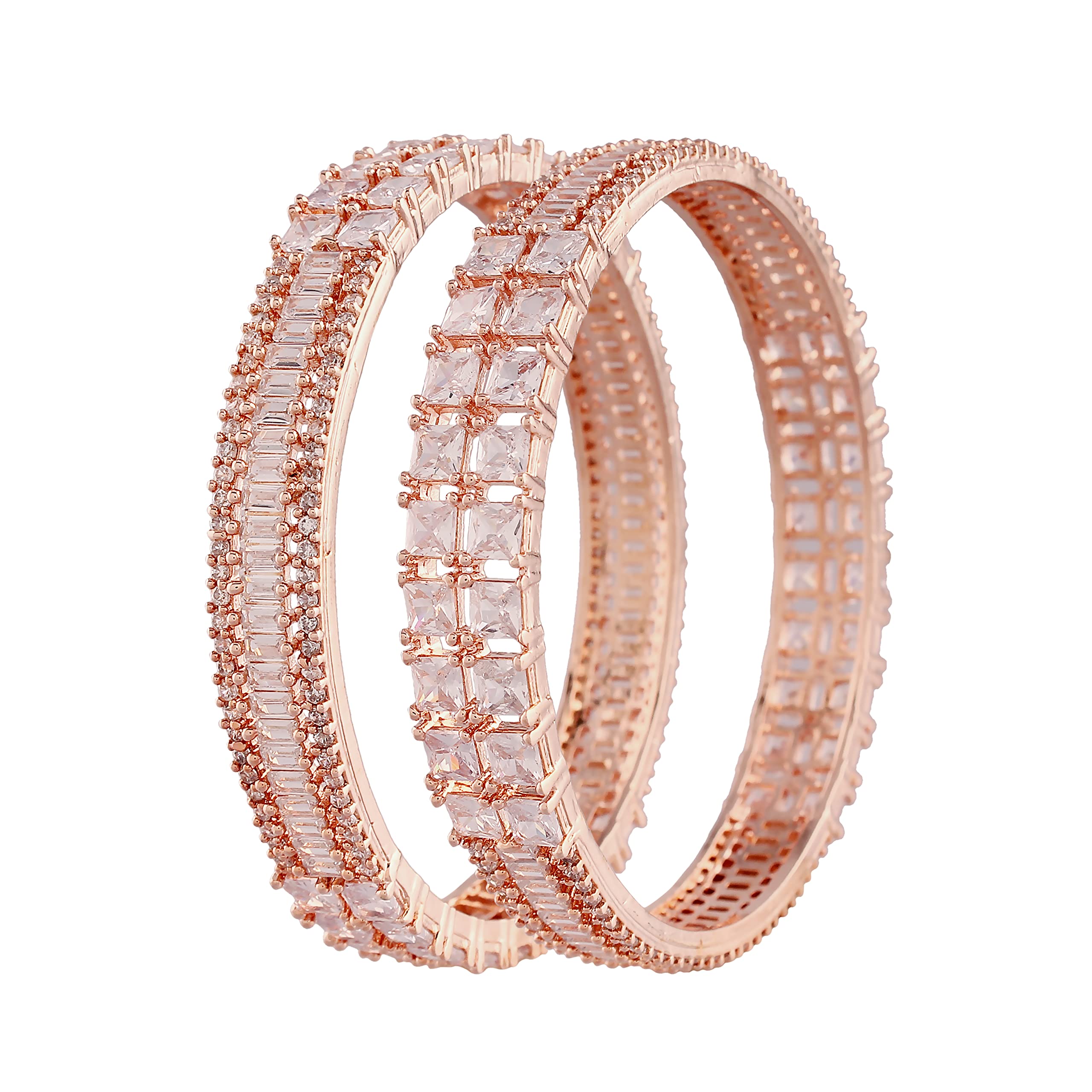 I Jewels 18K Rose Gold Plated Traditional Thick Brass Kada Bangles Encased With CZ American Diamonds For Women/Girls (ADB443W-a) (Set of 2) (B09T718JJ7) Amazon Price History, Amazon Price Tracker