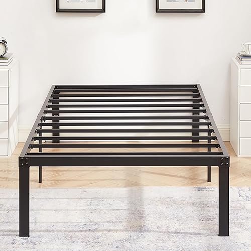 Miniatura 91 de Base de cama Vecelo, de 14 pulgadas, listones de acero resistente Plataforma metálica B,Plataforma plegable,Negro Metálico