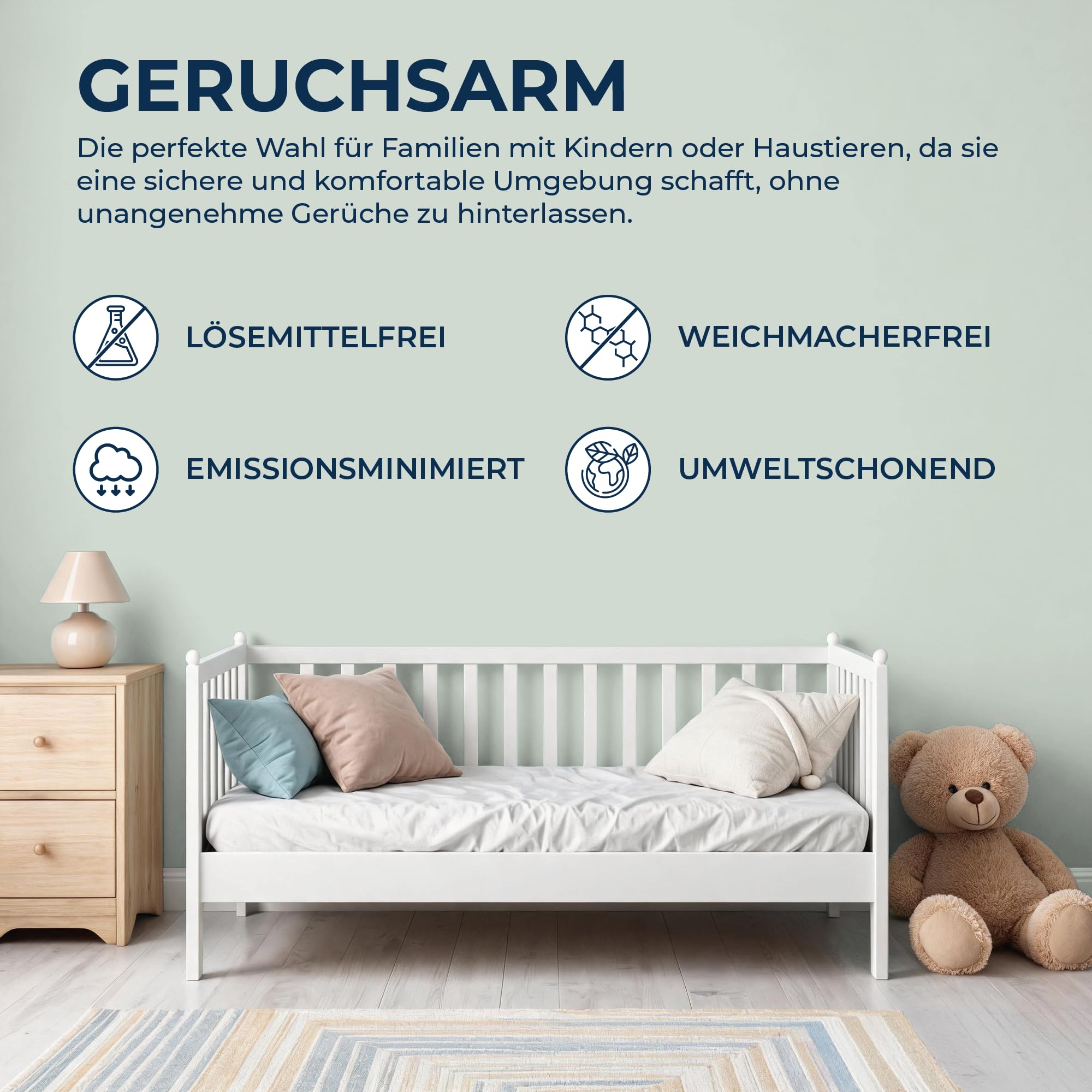 derendo Latexfarbe grün salbeigrün matt abwaschbar 5 Liter für Innen Küche Badezimmer streichen grüne Wandfarbe hohe Deckkraft hellgrün 5L