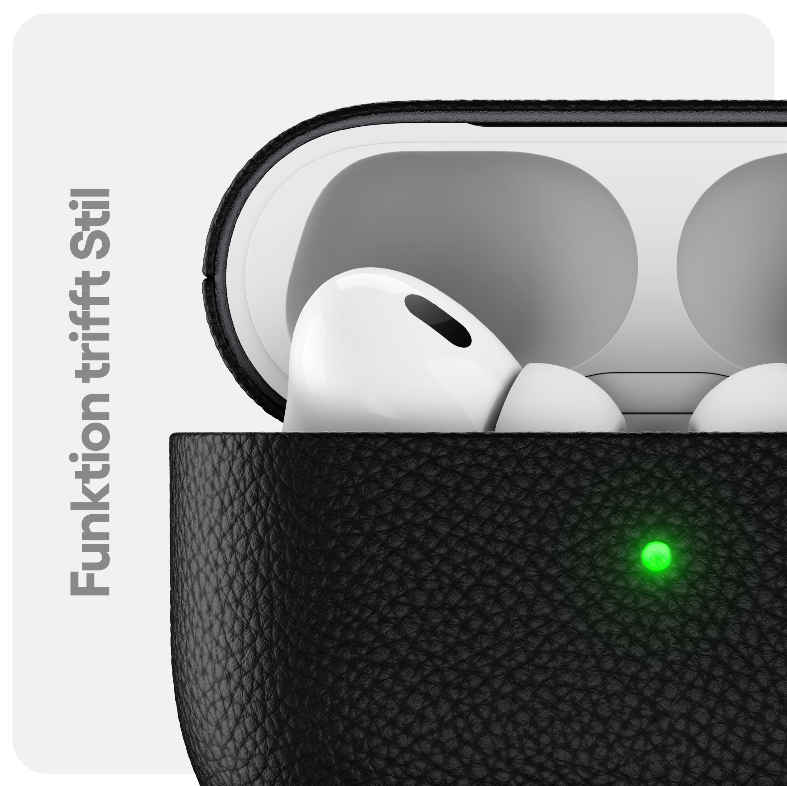 KeyBudz Artisan, skórzane etui ładujące do Apple AirPods Pro 2, czarne