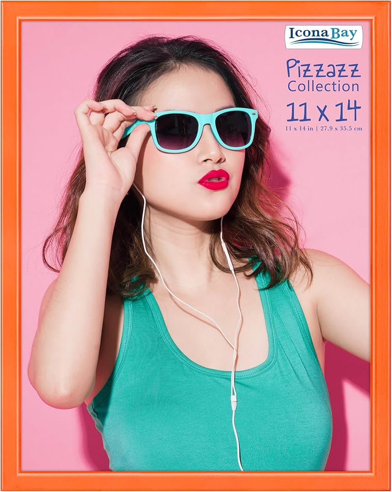 ヒジン fulahoop luminous セット Icona Bay 11x14 Picture Frame, Orange Solid Wood Scandinavian