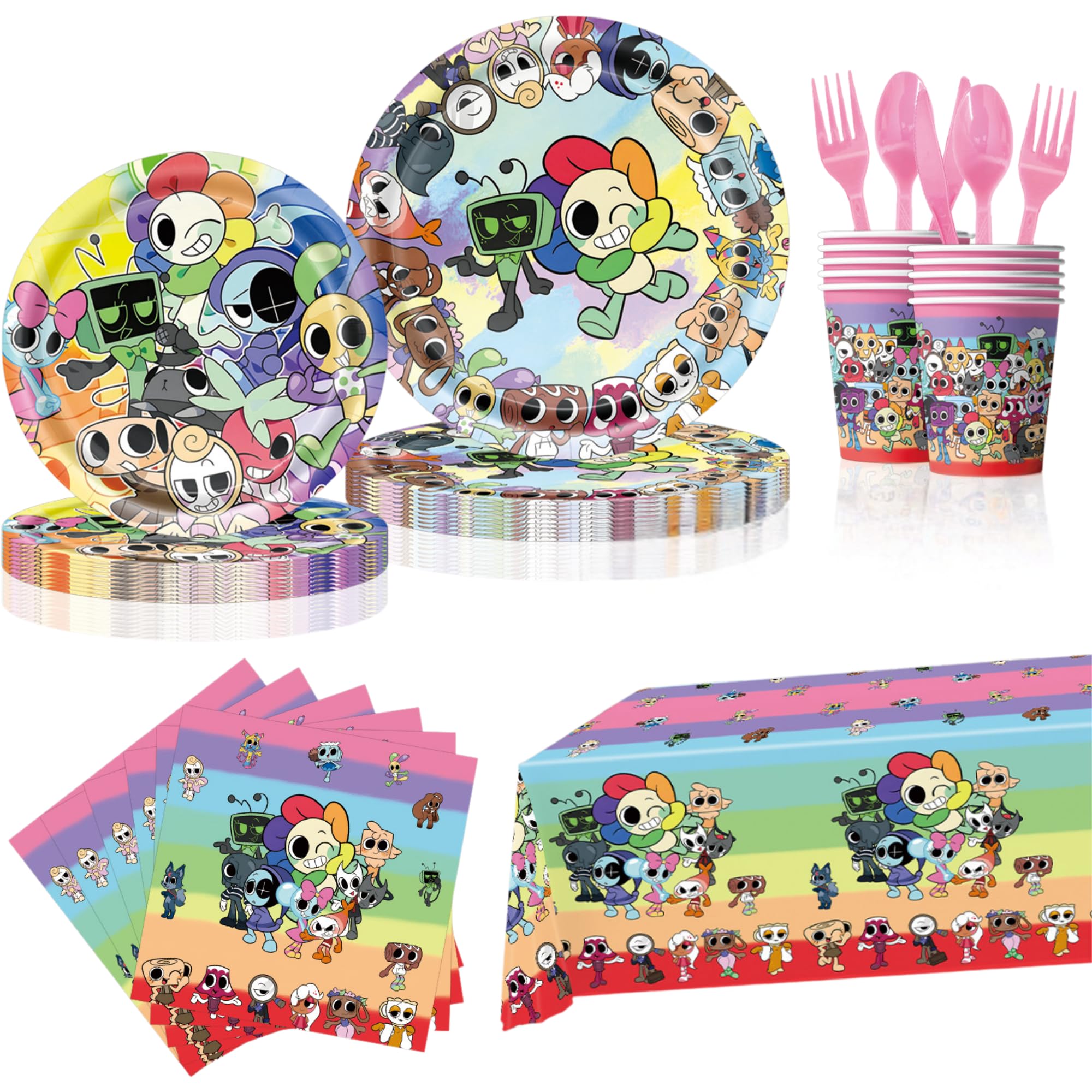 Lemoneon Birthday Party Decorations Supplies Tablecloth Plates Cups Napkins Forks Spoons Knives