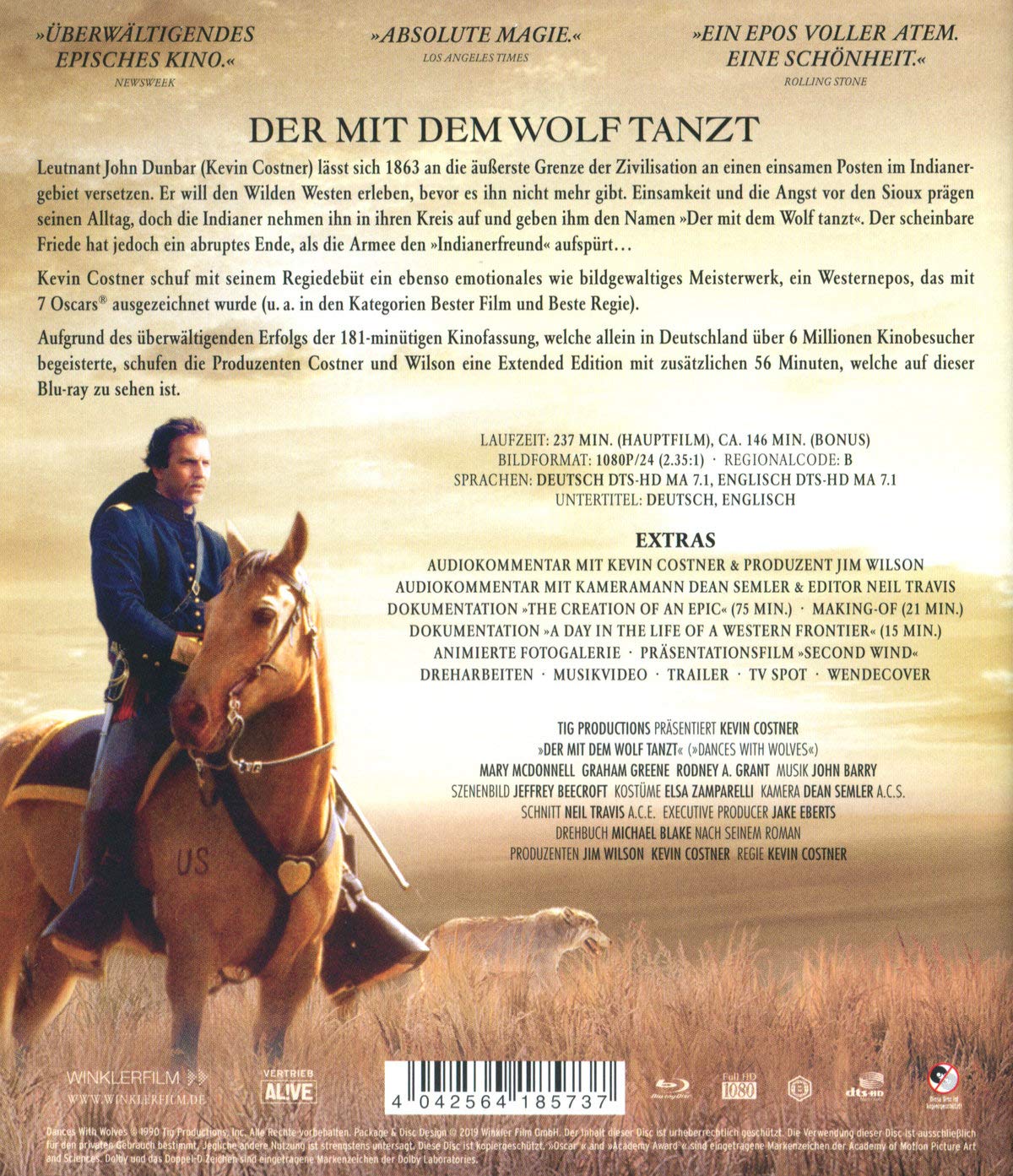 Der mit dem Wolf tanzt - Extended Version [Blu-ray]