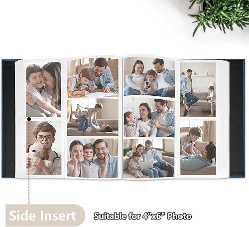 Vista 29 de Álbum de fotos de 4 x 6 pulgadas, 100 bolsillos, álbumes de fotos con cubierta de lino, álbumes de fotos para familia, boda, bebé, libro de fotos