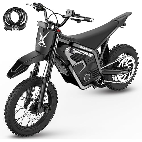 ESKUTE NOVA X Electric Dirt Motorcycle, 46 MPH 4000W Motor with 2849 Certified 48V 22.8Ah Battery, Full Suspension Hydraulic Brakes, Mountain Off-Road for Teens Adults Black with Lock