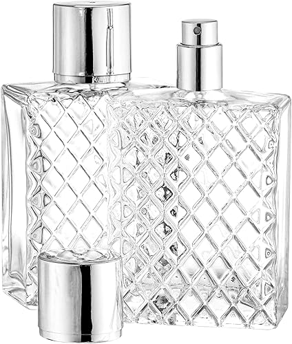 Miniatura 4 de Lawei Paquete de 6 botellas de spray recargables atomizador de perfume, 3.4 onzas líquidas, botella vacía de vidrio de niebla fina, botella